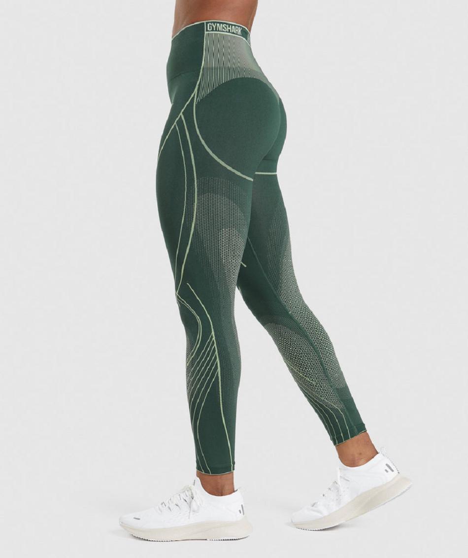 Gymshark Apex Seamless High Rise Ženske Tajice Obsidijanske Zelene Zelene | HR 4089ZUT